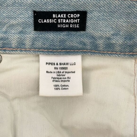 Veronica Beard Blue Blake Crop Straight High Rise Denim Jeans Size 27 - Picture 7 of 9